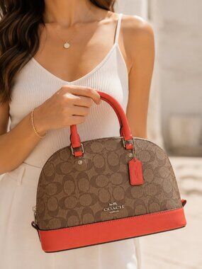 Coach Mini Sierra Satchel Signature Canvas Handbag